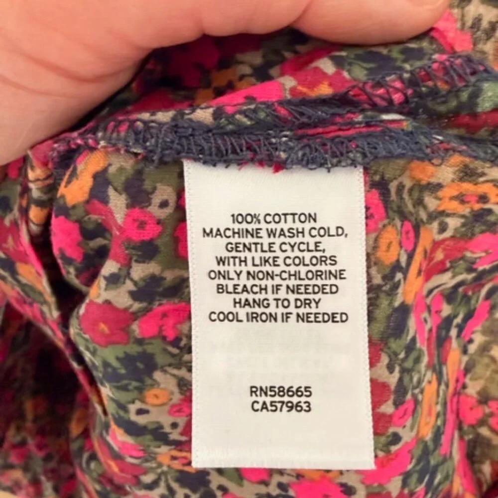 Treasure & Bond Nordstrom Floral Button Front Blouse Large NWT Ruched Straps - Picture 10 of 10